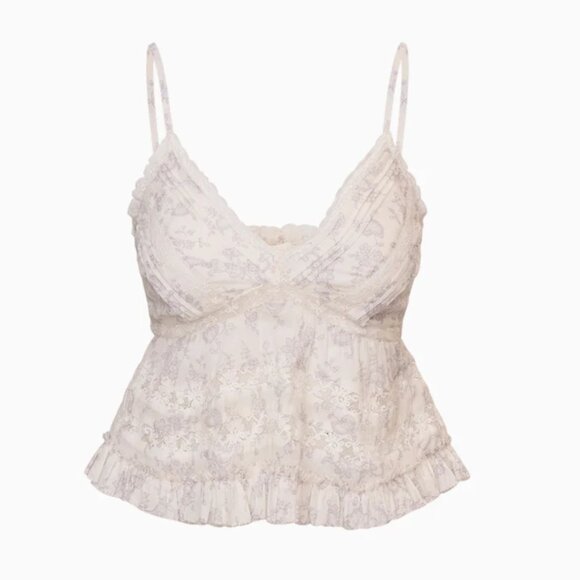 LoveShackFancy Tops - LoveShackFancy Faelith Lace & Ruffle Camisole In Chantilly Women's Size XS - NWT